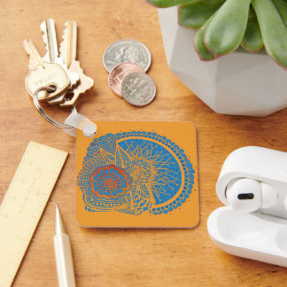 脳スカルキーチェーン キーホルダー