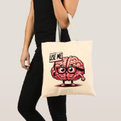 脳ステッカーおもしろいを使う トートバッグ (正面(商品))