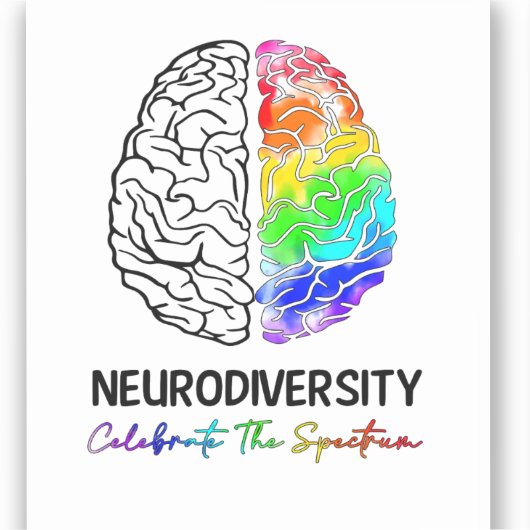 脳デザイン、ABAセラピスト、自閉症意識、ADHD シール (正面)