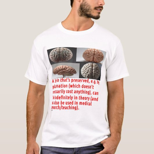脳保存のメッセージ (4画像デザイン) Tシャツ (正面)