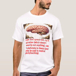 脳保存メッセージ (歯車でデザイン) Tシャツ