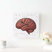 脳力 スクエア壁時計 (ホーム)