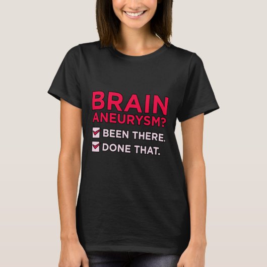 脳動脈瘤がある認識度月のサポート Tシャツ (正面)