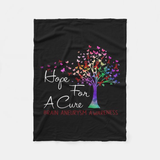 脳動脈瘤の認識度のリボンを治療するために フリースブランケット (正面)