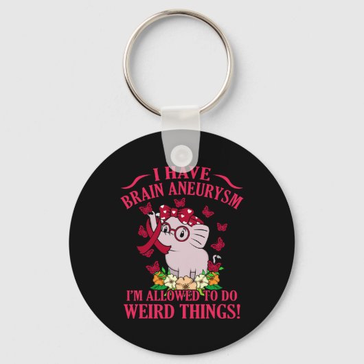 脳動脈瘤の認識度月サポートのグラフがある キーホルダー (正面)