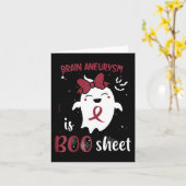 脳動脈瘤はブシートハロウィーン幽霊バーガン カード (黄色い花)