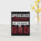 脳動脈瘤サバイバー 神の恵みによる意識 カード (黄色い花)