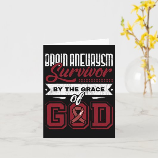 脳動脈瘤サバイバー 神の恵みによる意識 カード (黄色い花)