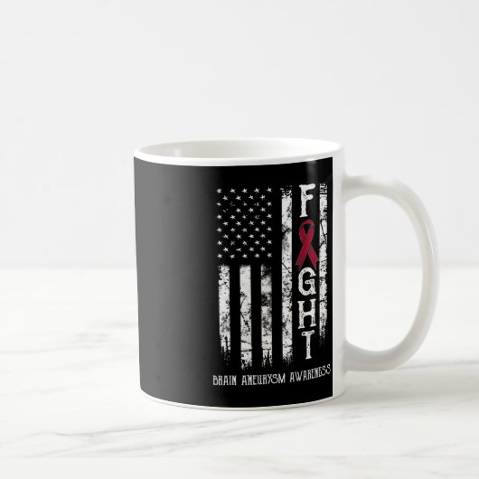 脳動脈瘤戦士アメリカ国旗 コーヒーマグカップ (右)