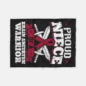 脳動脈瘤戦士認識度リボンの姪 フリースブランケット (正面(横))