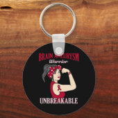 脳動脈瘤戦士認識度月サポーターG キーホルダー (正面)