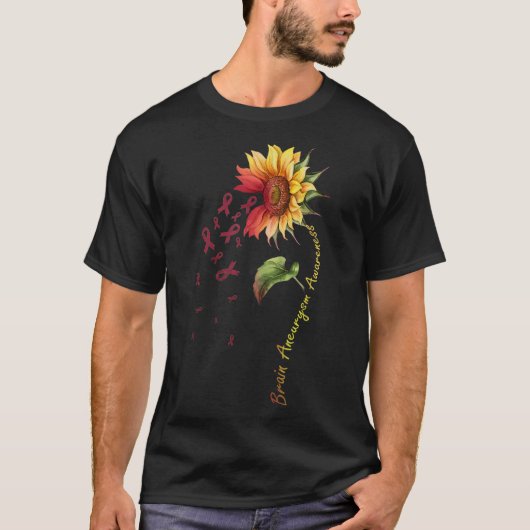 脳動脈瘤認識度ひまわりシャツ Tシャツ (正面)
