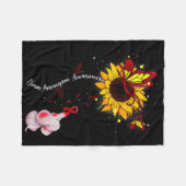 脳動脈瘤認識度ひまわり象メンズ フリースブランケット (正面(横))