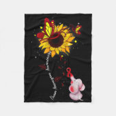 脳動脈瘤認識度ひまわり象メンズ フリースブランケット (正面)