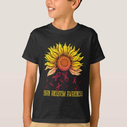 脳動脈瘤認識度ひまわり Tシャツ (正面)