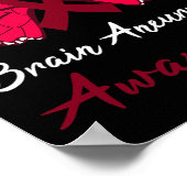 脳動脈瘤認識度バタフライブルガンディリボン ポスター (角)