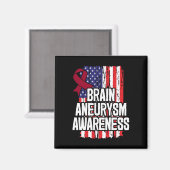 脳動脈瘤認識度リボン マグネット (正面/裏面)