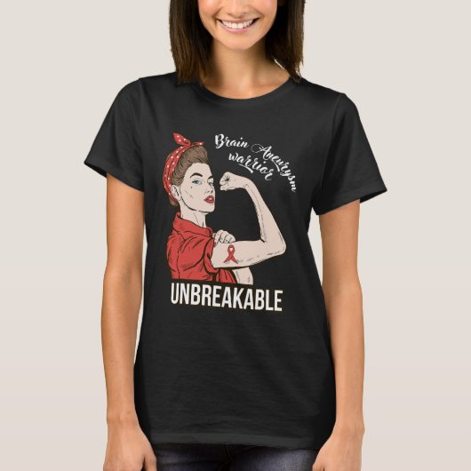 脳動脈瘤認識度戦士Unbreakable Tee Tシャツ (正面)