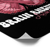 脳動脈瘤認識度月ブルゴーニュのリボンが ポスター (角)