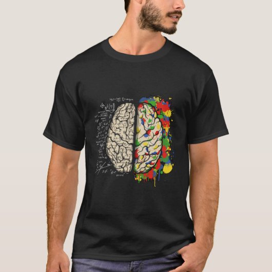 脳半球の科学アート数学最高ののギフトおもしろい品 Tシャツ (正面)