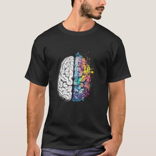 脳半球Math Brain（ばちゃばちゃ）跳ねるサイエンス Tシャツ (正面)