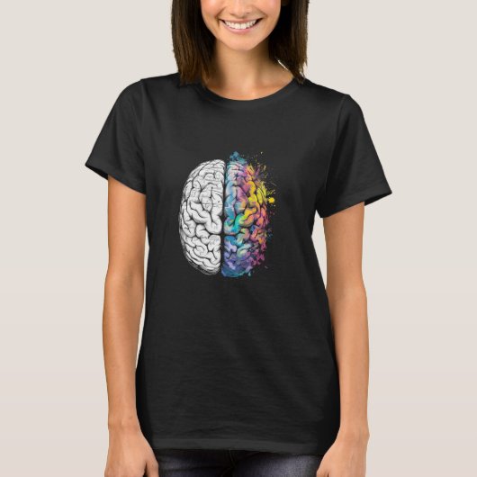 脳半球Math Brain(ばちゃばちゃ)跳ねるサイエンス Tシャツ (正面)