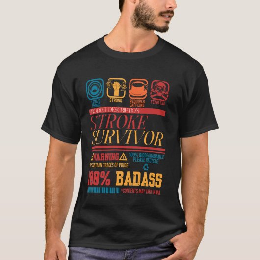 脳卒中サバイバー商品説明コンテンツ脳卒中 Tシャツ (正面)