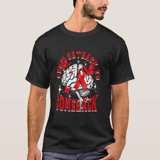 脳卒中啓発 脳卒中サバイバー 挫折からC Tシャツ (正面)