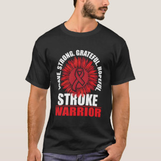 脳卒中戦士 脳卒中サバイバー レッドアウェアネスリボン Tシャツ