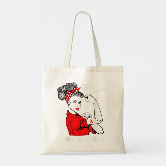 脳卒中生存者の破れない脳卒中認識度ギフト トートバッグ (裏面)