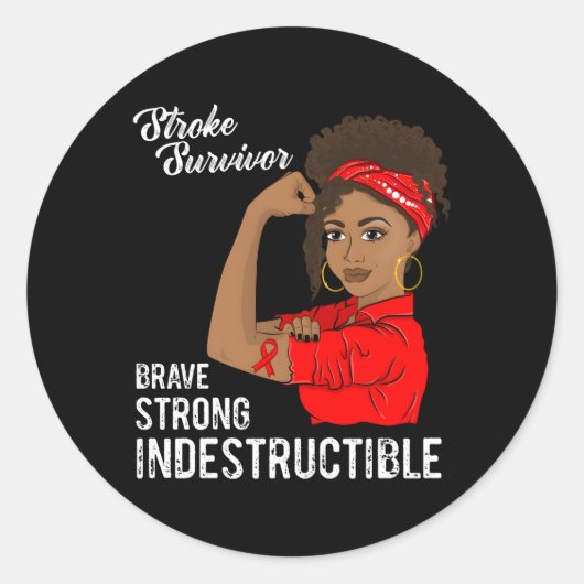 脳卒中生存者不死戦士認識度 ラウンドシール (正面)