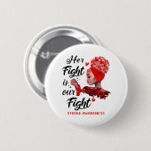 脳卒中認識度彼女の戦いは私たちの戦い 缶バッジ (正面&裏面)