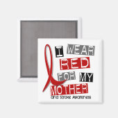 脳卒中I衣服赤のために私の母37 マグネット (正面/裏面)