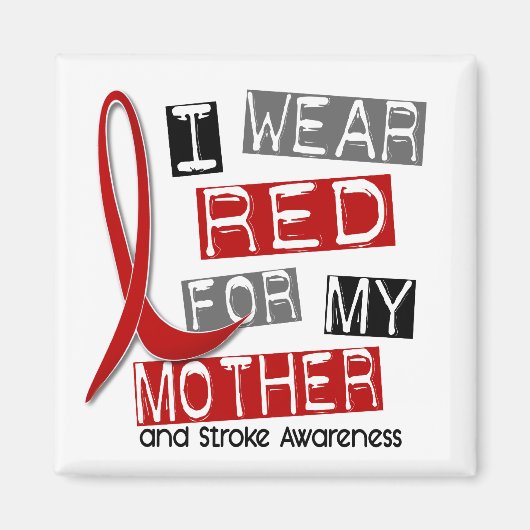 脳卒中I衣服赤のために私の母37 マグネット (正面)
