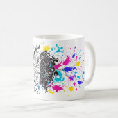 脳向離れき右脳クリエイティブアートワーク コーヒーマグカップ (正面右)