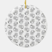 脳図ヴィンテージアーカスタムト背景色 セラミックオーナメント (裏面)