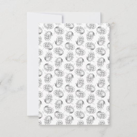 脳図ヴィンテージアートカスタムの背景色 サンキューカード (正面)