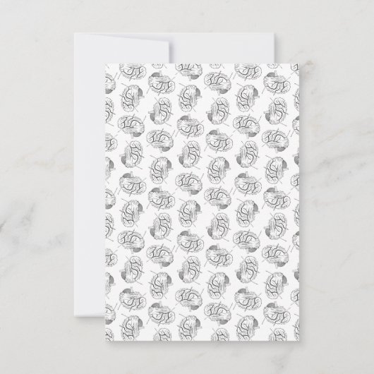 脳図ヴィンテージアートカスタムの背景色 サンキューカード (裏面)