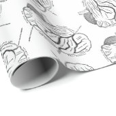 脳図ヴィンテージアートカスタムの背景色 ラッピングペーパー (ロールコーナー)