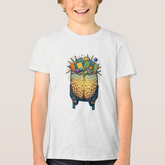 脳型リュックサック 学校の本 トライブレンドＴシャツ (正面)