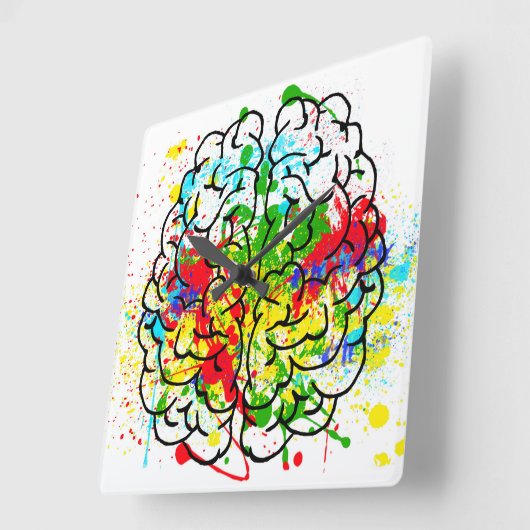 脳壁時計 スクエア壁時計 (傾斜)