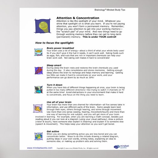 脳学®ポスター3:注目と集中 ポスター (正面)