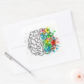 脳心心理学アイディアスケッチ スクエアシール (封筒)
