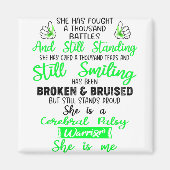 脳性麻痺の戦士の贈り物をサポート マグネット (正面)