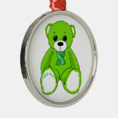 脳性麻痺の認識度のテディー・ベアプロダクト メタルオーナメント (右)