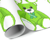 脳性麻痺の認識度のテディー・ベアプロダクト ラッピングペーパー (ロールコーナー)