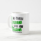 脳性麻痺私は私の甥37のための緑を身に着けています コーヒーマグカップ (正面左)