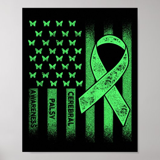 脳性麻痺Cp認識度Usaフラッグウォリアー ポスター (正面)