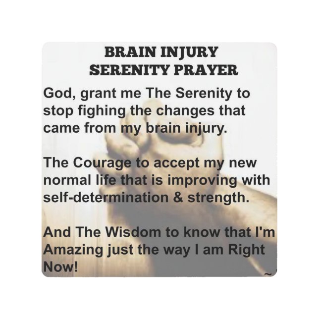 脳損傷の後の信頼 メタルプリント (正面)