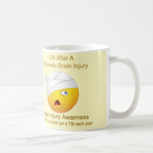 脳損傷の認識度のマグ コーヒーマグカップ (右)